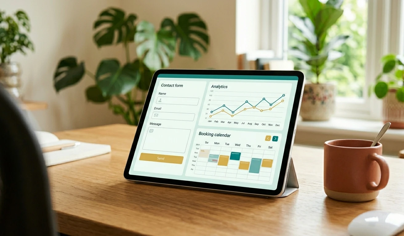 A conversion-first UX infrastructure showing a clean website layout that answers why small businesses need a website.